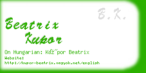 beatrix kupor business card